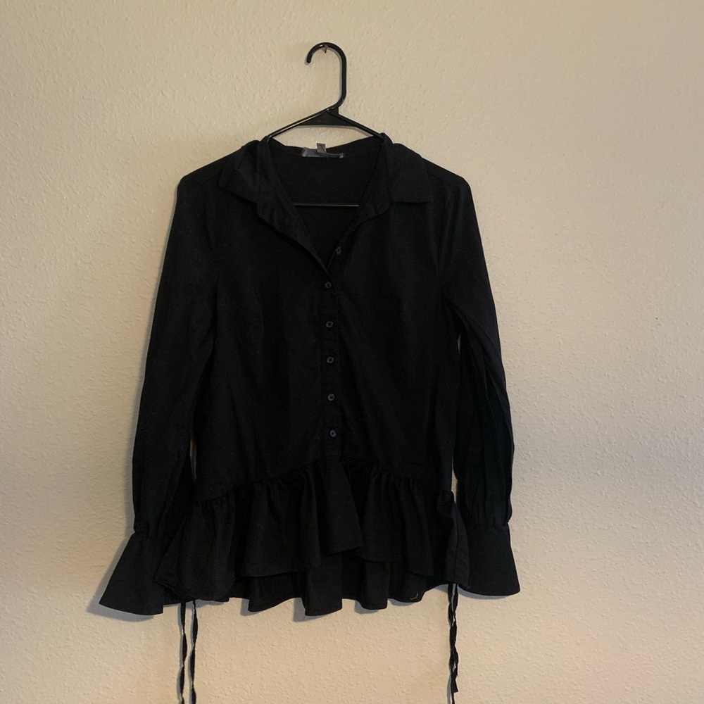 Black Dress Shirt Ruffle Sleeves